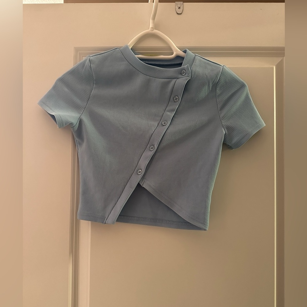Baby blue top, size XS